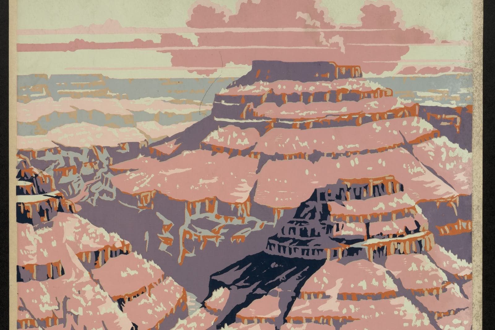 Vintage WPA-era national park poster artwork